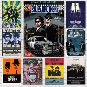 1980s Classic Retro Movie The Blues Brothers Poster Canvas Painting Wall Art Pictures Home Room Vintage Decor