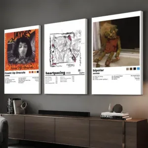 Rapper Album J-Jaydes Framed Wall Painting Ready to Hang Canvas Wall Art Poster for Bedroom Living Room Home Decor Gift