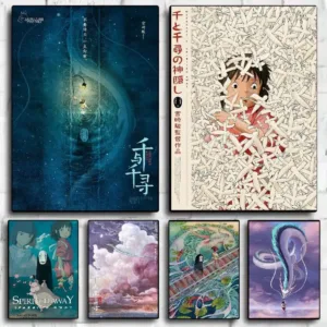 Ghibli Miyazaki Hayao S-Spirited Classic Poster HD Art Sticky Wall Waterproof Home Living Room Bedroom Bar Aesthetic Decoration