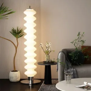 Modern LED Sugar Gourd Floor Lamp Living Room Bedroom Cream Style Decoration Ambience Light Acrylic Material Vertical Floor Lamp