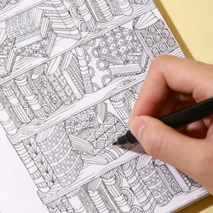 One Adult Stress Relief Copy, Line Drawing, Include Animal/landscape/architecture/character Theme, 24 Pages, 21x14cm, No Pen