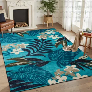 Vintage Tropical Plant Leaf Print Carpet for Large Living Room Retro Decor Rugs Non-slip Washable Soft Bedroom Lounge Floor Mats
