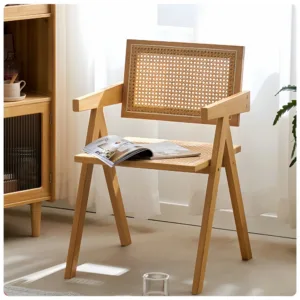 Rattan Woven Bamboo Armchair Dining Chair Nordic Modern For Hotel Sofa Chair Living Room
