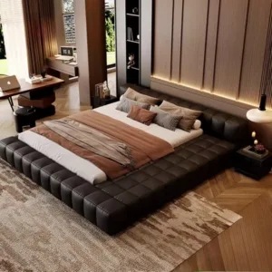 150x200 180x200 cm Luxurious leather tatami beds Double queen bed 2 people frame bedroom beds and bed frames bedroom furniture