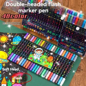 12-96 Colors Glitter Art Markers Metallic Paint Marker Pens DIY Crafts Birthday Cards, Making Poster, Album