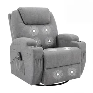 Small Swivel Rocker Recliner, Rocking Chair Recliner with Massage | 360 Upholstered Fabric Rocking Chair Recliner, Customized