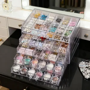1pc Drawer Style Acrylic Multifunctional Nail Diamond Decoration Storage Box desktop Jewelry Bead Stackable Organizer