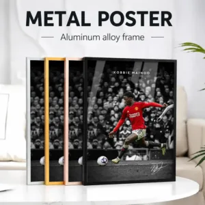 Kobbie Mainoo Framed Metal Poster Personalized Photo Vibrant Champion Style Wall Art For Bedroom And Office Football Fan Gift