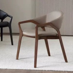 Solid Wood Dining Chair,White Wax Wood Backrest Chair,Italian Minimalist Study Armchair, Designer Modern Chairs nordic furniture