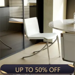 MOMO Bauhaus Italian Minimalist Dining Chair Set Light Luxury Stainless Steel Retro Designer Saddle Chair for Home Furniture