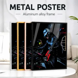 Daft Punk Inspired Electronic Music Duo Framed Metal Print Customized Photo Concert Style Wall Art For Creative Studio Fan Gift