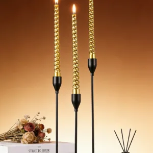 3-Pack European Metal Candlesticks, Sleek & Trendy Wedding Table Ornaments, Versatile for Parties, Home Living & Christmas Gifts