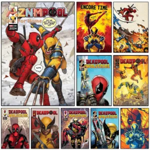 AZNM Deadpool And Wolverine Superhero Canvas Wall Art Frameless Print Marvel Movie Character Poster Modern Art Picture For Tee