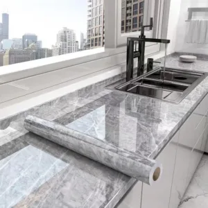Kitchen Oil-Proof Film Stove Waterproof Moisture-Proof Self-Adhesive Wallpaper Countertop Cabinet Renovation Tile Marble Stic