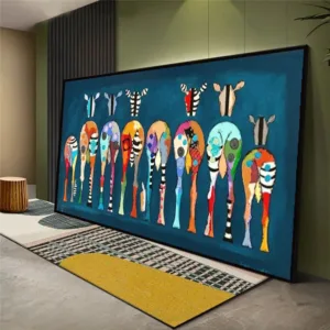 Large Size Dark Family Zebra Behind Poster and Prints Graffiti Art Canvas Animal Mural Bedroom Children's Room Wall Decoratio