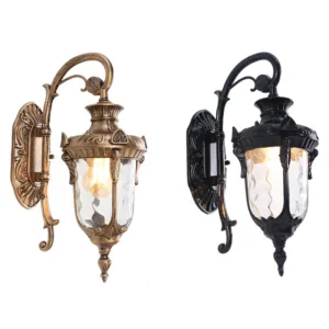Europe Outdoor Wall Light Retro Garden Yard Porch Lamp Residential Balcony Exterior Waterproof Lighting E27 Glass Fixtures