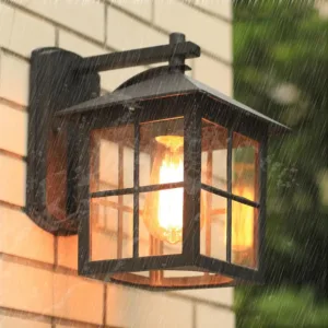 Popular Retro Outdoor Wall Lights Favorable Europe Villa Corridor Sconce Lamp Black Waterproof Exterior Garden Doorway Light