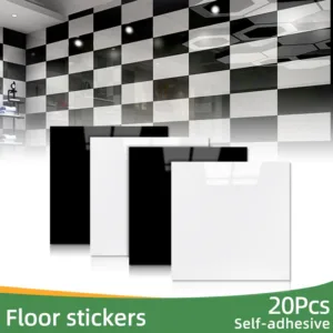 Black/White PVC Marble Wall Stickers Self-Adhesive Thickened Tile Sticker Bathroom Waterproof Floor Sticker Kitchen Decoratio
