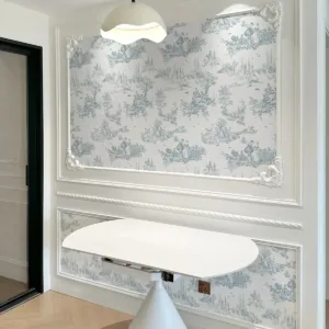 Light Blue European Self Adhesive Wallpaper Waterproof Bedroom Living Room PVC Wallpaper Furniture Cabinet Decor Sticker