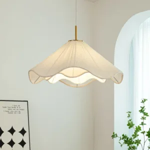 Nordic Fabric Led Chandelier Foyer Modern White E27 Pendant Lights Dining Room Art Decor Hanging Lamp Indoor Lighting Lamparas