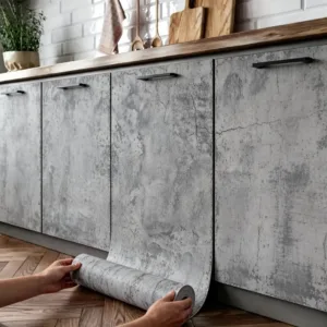 6M Cement Grey Pvc Wallpaper Store Living Room Cupboard Cabinets Decor Contact Paper Vinyl Self Adhesive Waterproof Wall Stic