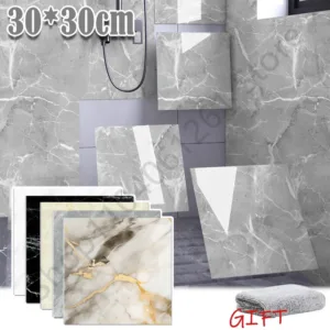 10-50Pcs PVC Marble Wall Stickers Self-Adhesive Thickened Tile Sticker Bathroom Waterproof Floor Sticker Kitchen Home Decorat