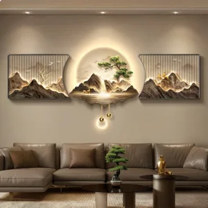 Modern New Chinese Style LED Decorative Painting Home Decoration Living Room Master Bedroom Sofa Background Wall Painting Light
