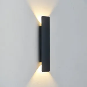 Outdoor Waterproof Wall Lamps Strip Aluminum Wall Lights 18W LED Black Wall Lamp Bedroom Exterior Outdoor Lighting Fixtures