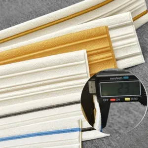 1Pc 2.3mx14cm Self-adhesive Skirting Line 3D Foam Wall Edge Strip Stickers Waterproof Tiles Border Paper Decor Wall Sticker