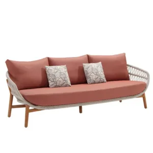 Modern Durable Comfortable Teak Solid Wood Eco-Friendly Sofa Set for Hotel Villa Courtyard & Park High-End Outdoor Furniture