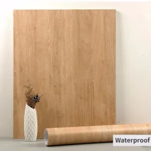 90CM Width Waterproof Self Adhesive Wood Grain Sticker Door Cabinet Desktop Modern Furniture Renovation Peel and Stick Wallpa