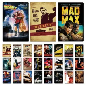 FJ Classic Movie Posters Decor Vintage Metal Signs Tin Sign Plaque Iron Movie Posters for Cinema Bar Pub