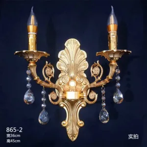 Gold Classic LED Crystal Wall Lamp Modern Personalized Creative Indoor Candle Wall Lights French Living Room Bedside Lamp