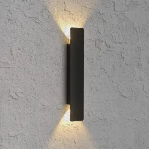 Outdoor Waterproof Wall Lamps Strip Aluminum Wall Lights 18W LED Black Wall Lamp Bedroom Exterior Outdoor Lighting Fixtures