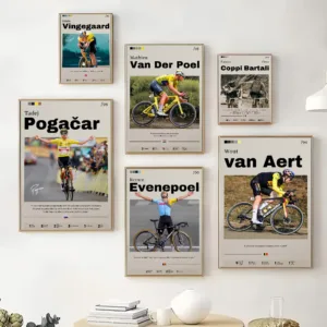 Bicycle athlete Vingegaard, Van Der Poel Poster Wall Art Print Poster Decorative Mural Modern Home Decor Birthday Gift Unfram