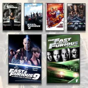 Fast and Furious Classic Vintage Painting Calligraphy HD Canvas Poster living room bedroom bar aesthetic decoration