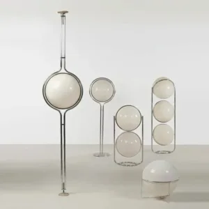Nordic Floor Lamp Chrome Metal White Acrylic Ball Lamp Creative Cream Style Decoration Bedroom Study Model Room Desk Lamp