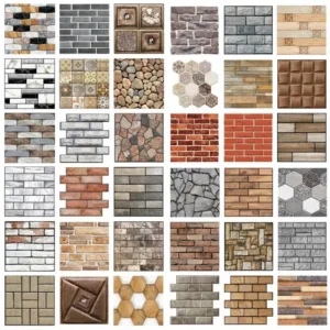 10pcs 3D Self-Adhesive Wall Stickers Waterproof PVC Wallpapers Removable Wall Sticker Bedroom Living Room Background Home Dec