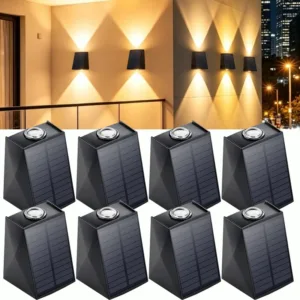 Solar Powered LED Wall Lights Outdoor Waterproof Upper and Lower Lighting Decorative Lights Balcony Garden Corridor Wall Lights