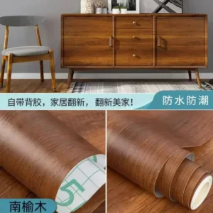 80cm Wide Wood Grain Vinyl Wallpaper Roll Waterproof Desktop Cabinet Door Furniture Renovation Modern Decoration Wall Sticker