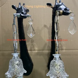 Hot Sales Resin Giraffe Led Wall Lamp For Bedside Lighting Corridor Living Room Decor Light G9 Bulb Golden Lamp Body