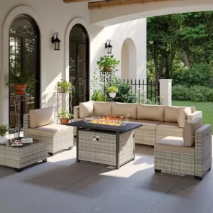 Outdoor PE Wicker Rattan Modular Patio Sectional Sofa Set, Customized