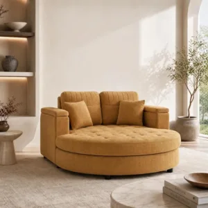 Curved Chaise Lounge, 54.7" Tufted Sofa Bed Couch for Living Room, Customized