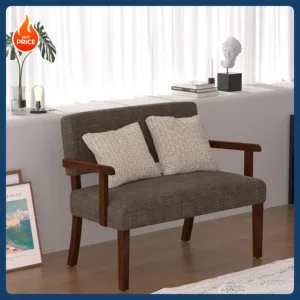 New Arrival!]Love Seat Sofa Couch, Two Seater Couches with Wood Arms, Small Loveseat Couch for Small Spaces, Living Room, Waiti