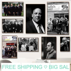 The Sopranos Classic TV Series Canvas Poster Family Smoking Wall Art Print Vintage Picture for Living Room Home Decor