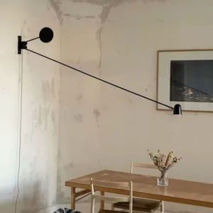 Creative Led Background Light Modern Long Swinging Arm Wall Sconce Lamps Indoor Fixture Position Adjustable Wall Mount Lighting
