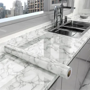 Kitchen Oil-Proof Film Stove Waterproof Moisture-Proof Wallpaper Countertop Self-Adhesiv Cabinet Renovation Tile Marble Stick