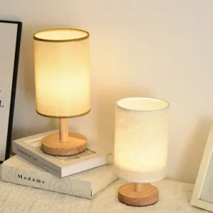 Retro Style LED Table Lamps Simple Style Decoration Table Lamps Dimmable USB Plug Fabric Lamp Shade Bedsides Bedroom Night Light