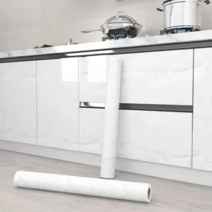 20M Kitchen Countertop Cabinets Waterproof Pearlescent White Stickers Oil Proof Bathroom Renovation Self Adhesive Wall Sticke
