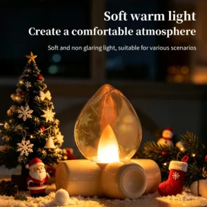 Mini Campfire Night Light USB Rechargeable LED Candle Lamp Simulated Flame Table Lamps for Bedroom Living Rooms Home Desks Decor